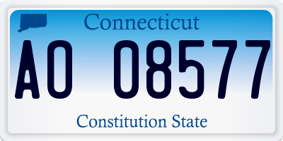 CT license plate AO08577