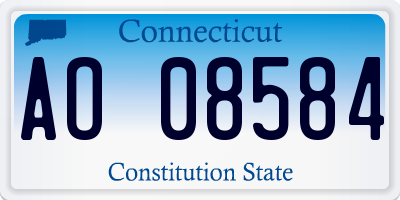 CT license plate AO08584