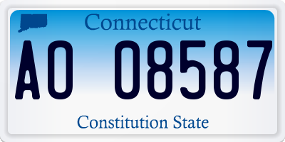 CT license plate AO08587