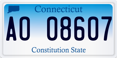 CT license plate AO08607
