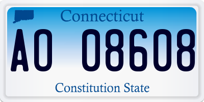 CT license plate AO08608