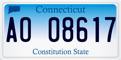 CT license plate AO08617