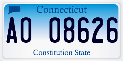 CT license plate AO08626