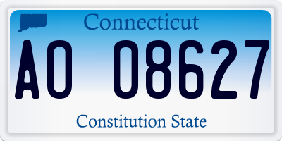CT license plate AO08627