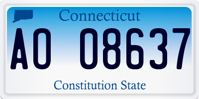 CT license plate AO08637