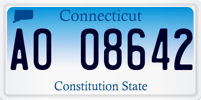 CT license plate AO08642