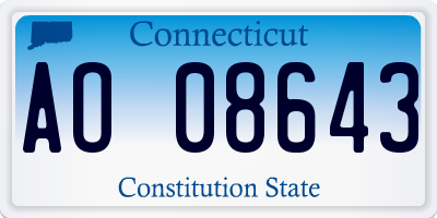 CT license plate AO08643