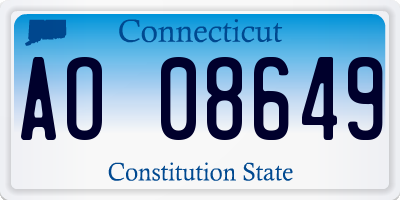 CT license plate AO08649