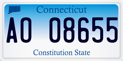 CT license plate AO08655