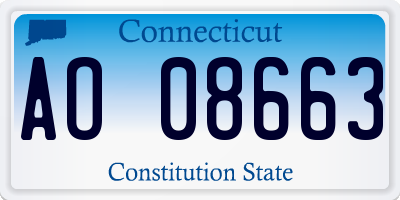 CT license plate AO08663