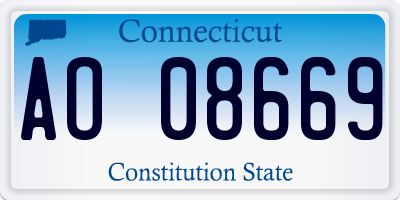 CT license plate AO08669