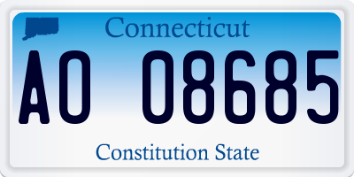 CT license plate AO08685