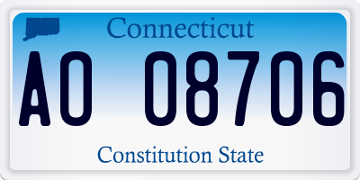 CT license plate AO08706