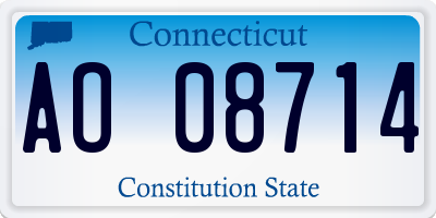 CT license plate AO08714