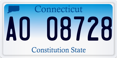 CT license plate AO08728