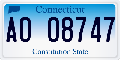 CT license plate AO08747