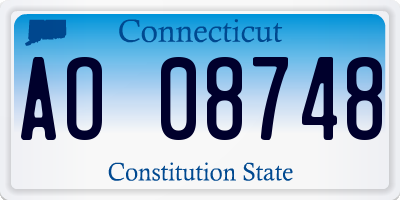 CT license plate AO08748