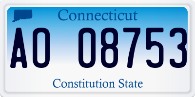 CT license plate AO08753