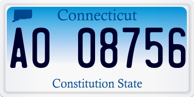 CT license plate AO08756