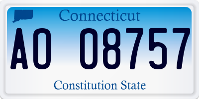 CT license plate AO08757