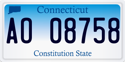 CT license plate AO08758