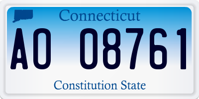 CT license plate AO08761