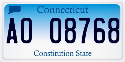CT license plate AO08768