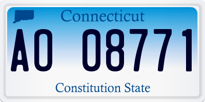 CT license plate AO08771