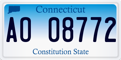 CT license plate AO08772