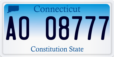 CT license plate AO08777
