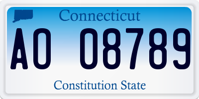 CT license plate AO08789