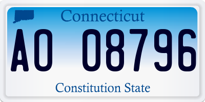 CT license plate AO08796