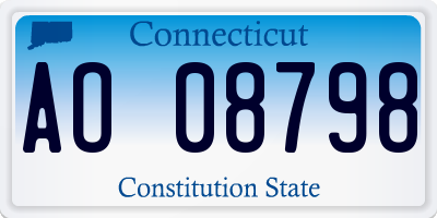 CT license plate AO08798