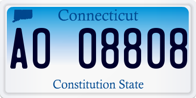 CT license plate AO08808