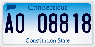 CT license plate AO08818