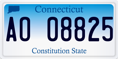 CT license plate AO08825