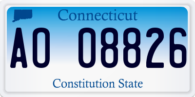 CT license plate AO08826