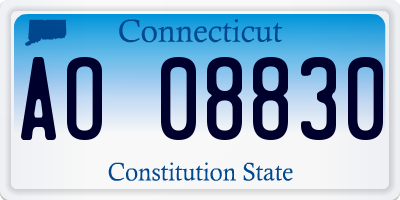 CT license plate AO08830