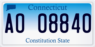 CT license plate AO08840
