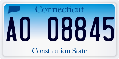 CT license plate AO08845