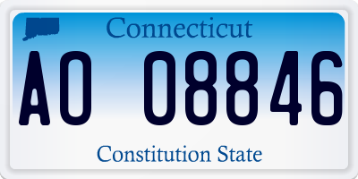 CT license plate AO08846