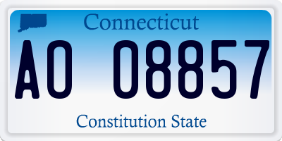 CT license plate AO08857