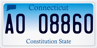 CT license plate AO08860