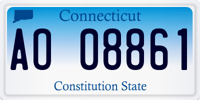 CT license plate AO08861