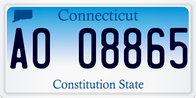 CT license plate AO08865