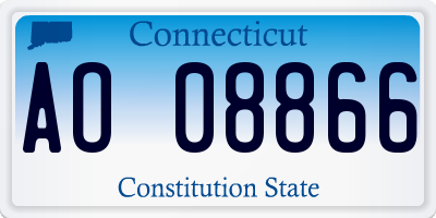 CT license plate AO08866
