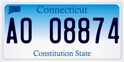 CT license plate AO08874