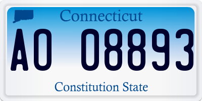 CT license plate AO08893