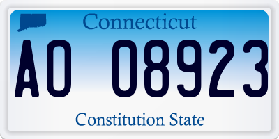 CT license plate AO08923