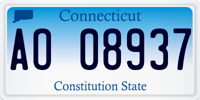 CT license plate AO08937